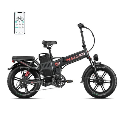 Wallke H9 AWD Folding Ebike 62Ah Battery